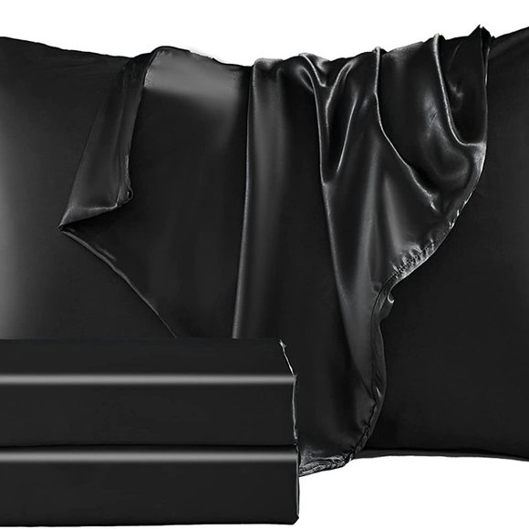 NEW 4 Pcs Satin Sheets -Silky Soft Extra Deep Pocket  Sheet Sets - Picture 8 of 16